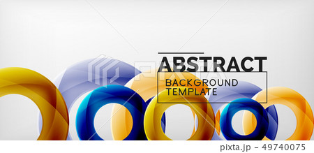 Flying circles geometric abstract background 49740075
