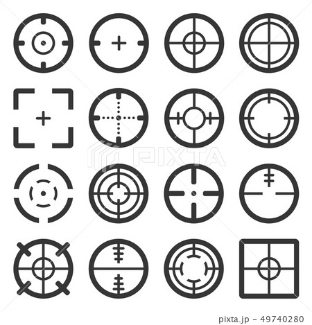 Crosshair Or Sight Icons Thin Line Vector Illustration Set Royalty Free  SVG, Cliparts, Vectors, and Stock Illustration. Image 94365025.
