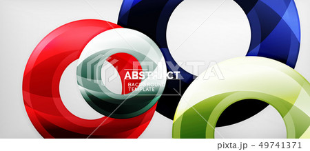 Glossy circles geometric background 49741371