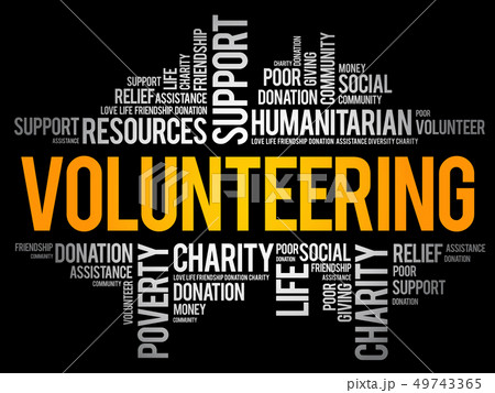 Volunteering word cloud collage Volunteering word cloud collage 49743365
