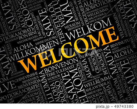 WELCOME word cloud in different languages 49743380
