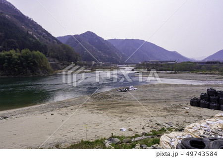 岡山県高梁市　阿井の渡し　高梁川と成羽川の合流点 49743584