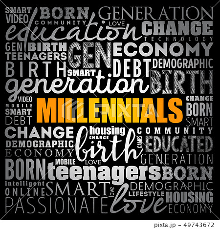 Millennials Word Cloud Social Concept 49743672