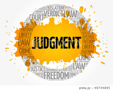 Judgement word cloud concept 49744895