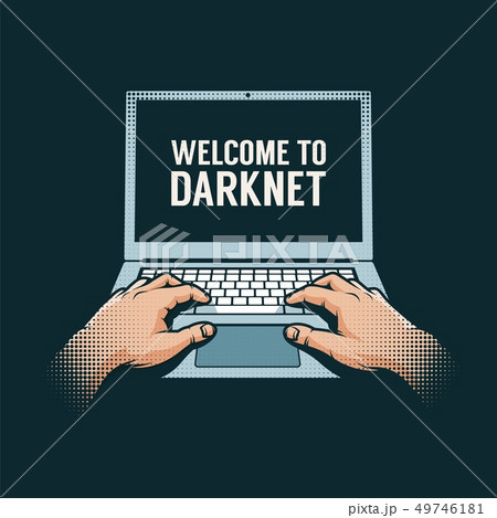 Hands out of the dark on a laptop 49746181