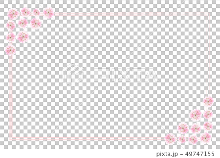花　ピンク　フレーム　枠 49747155