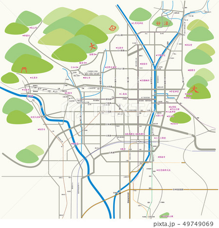 京都の地図 19のイラスト素材