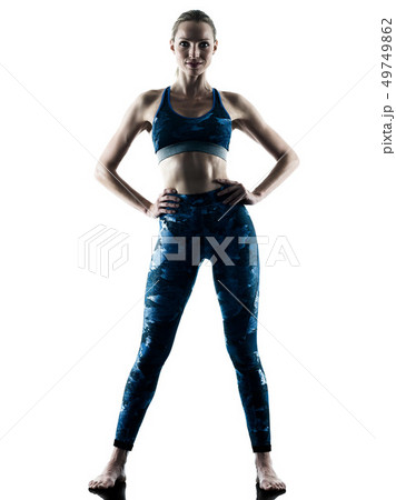 woman fitness pilates excercises silhouette  49749862