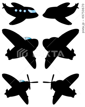 Airplane Black Silhouette 49750670