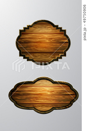Vector realistic illustration of wooden signboard 49750906