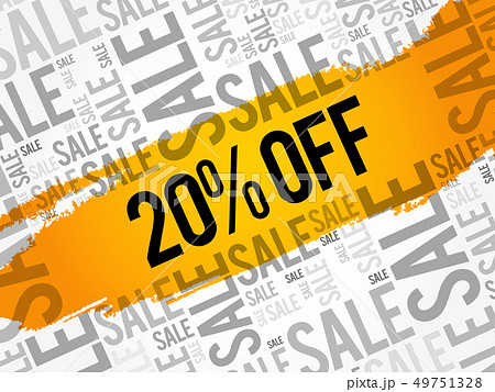 20% OFF Sale word cloud collage 49751328