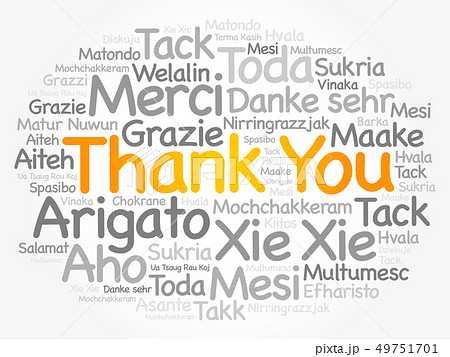 Thank You Word Cloud In Different Languagesのイラスト素材