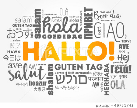 Hallo (Hello Greeting in German) word cloud 49751743