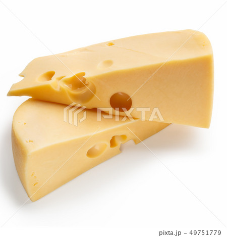 Cheese chunks on white Cheese chunks on white 49751779