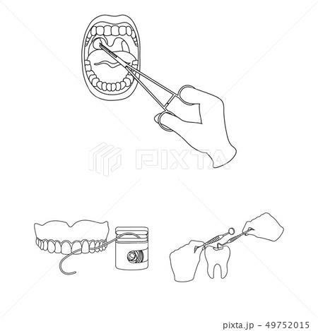 Isolated object of tooth and happy sign. Set of tooth and whitening stock symbol for web. 49752015