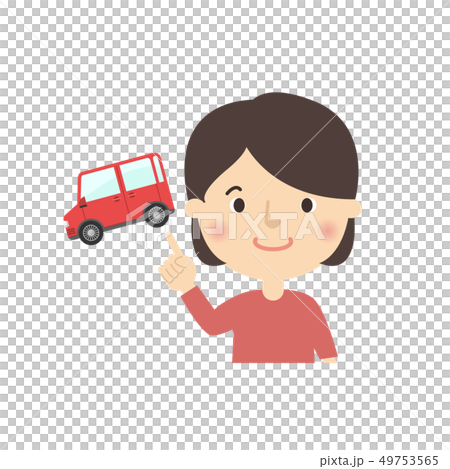 女性:女の子 指差し チェック ポーズ 車 自動車 女性:女の子 指差し チェック ポーズ 車 自動車 49753565