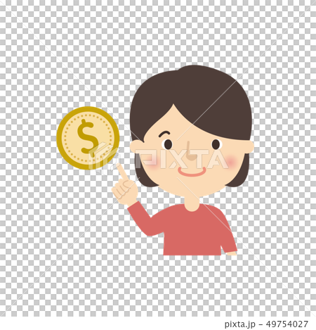 Woman: Girl Pointing Check Pose Money Dollar Foreign Currency Woman: Girl Pointing Check Pose Money Dollar Foreign Currency 49754027