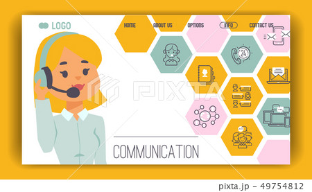 Call center pattern vector web page people operator in headset man woman character working in call Call center pattern vector web page people operator in headset man woman character working in call 49754812