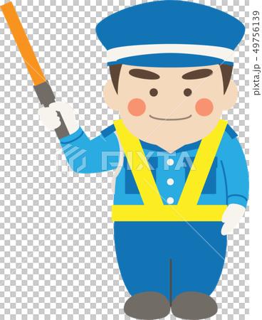 男性キャラクター警備員のイラスト素材