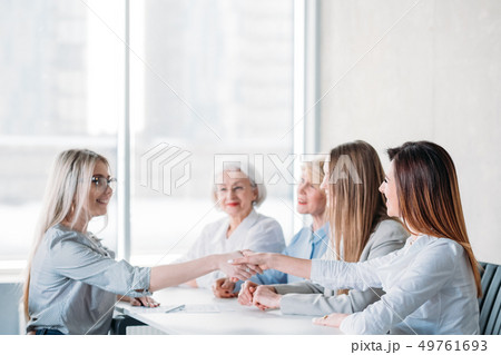 job interview business ambitious female applicant 49761693