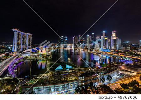 シンガポール・マリーナベイの夜景 49763006