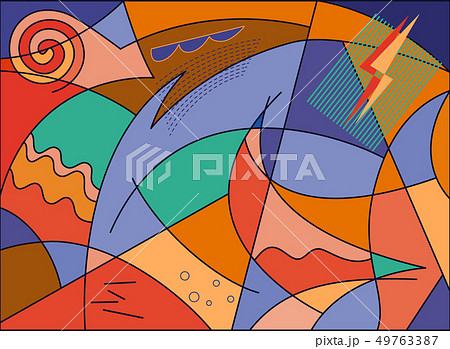 Abstract sea with the sail 49763387