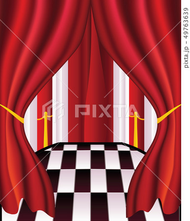 Interior with Red Curtains Interior with Red Curtains 49763639