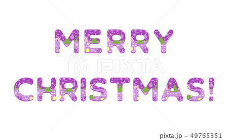 Inscription decorated with Christmas symbols 49765351