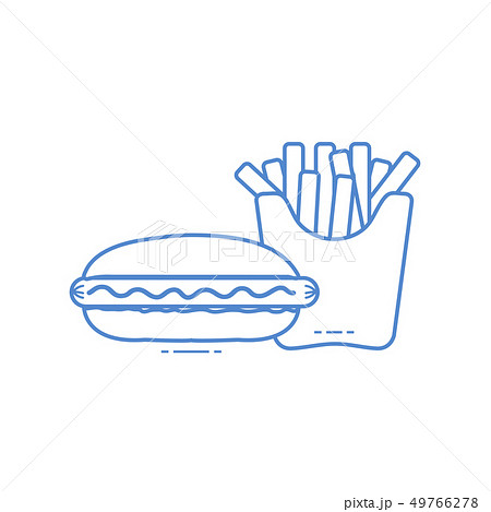 French fries and hot dogs Harmful eating habits. French fries and hot dogs Harmful eating habits. 49766278