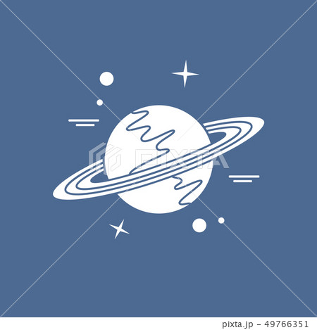 Vector icon planet Saturn with rings Astronomy. 49766351
