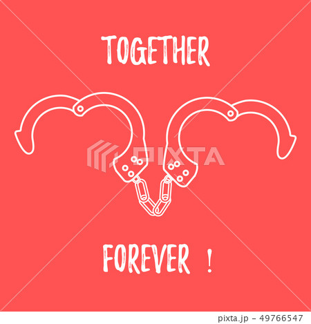 Handcuffs in heart shape Valentine's Day. Handcuffs in heart shape Valentine's Day. 49766547
