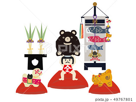 端午の節句のイメージ 日本の季節のイラスト 五月人形 こどもの日のイラスト素材 金太郎 坂田金のイラスト素材