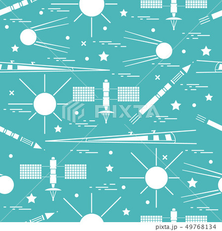 Seamless pattern with variety space exploration Seamless pattern with variety space exploration 49768134