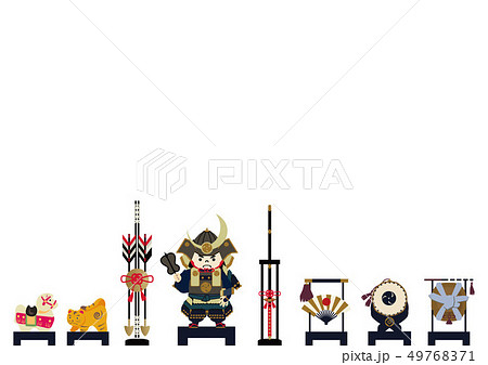 端午の節句のイメージ。 日本の季節のイラスト。 五月人形。こどもの日のイラスト素材。 49768371