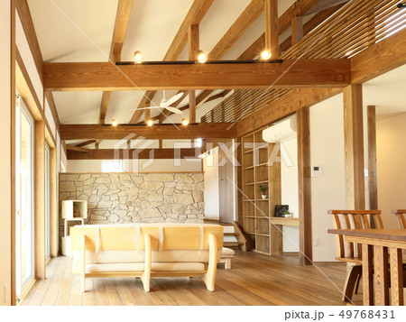 ペット同居型デザイナーズ住宅のお洒落なリビング ペット同居型デザイナーズ住宅のお洒落なリビング 49768431