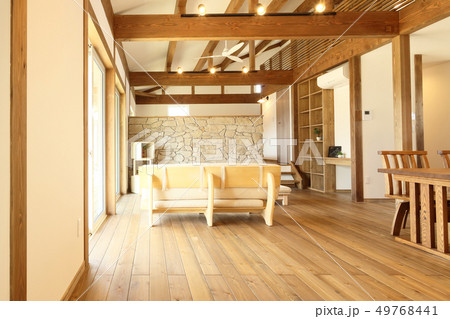 ペット同居型デザイナーズ住宅のお洒落なリビング ペット同居型デザイナーズ住宅のお洒落なリビング 49768441