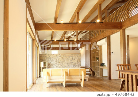 ペット同居型デザイナーズ住宅のお洒落なリビング ペット同居型デザイナーズ住宅のお洒落なリビング 49768442