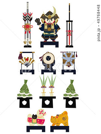 端午の節句のイメージ 日本の季節のイラスト 五月人形 こどもの日のイラスト素材 鎧武者 のイラスト素材