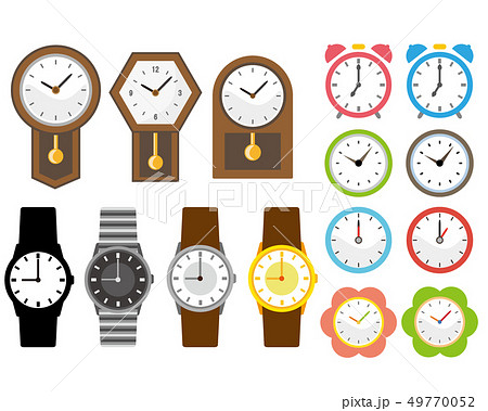 時計 時間 アイコン 置時計 針のイラスト素材