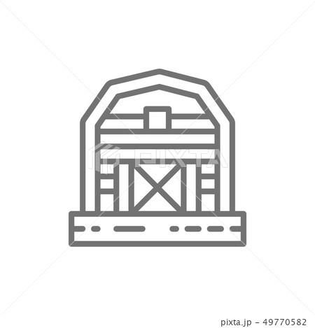 Farm barn, greenhouse, countryside line icon. Isolated on white background 49770582