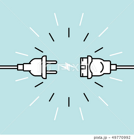 Unplugged electric plug and socket  - 404 error, 49770992
