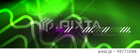 Glowing neon abstract lines, techno futuristic 49771088