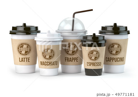 Differnt types of coffee such as latte, grappe, 49771181