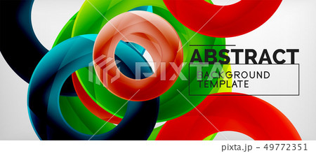 Flying circles geometric abstract background 49772351