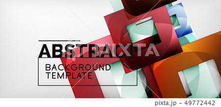 Square background, abstract squares on grey, 49772442