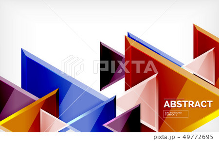 Tech futuristic geometric 3d shapes, minimal 49772695