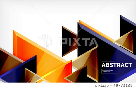 Flying triangles compostion geometric background 49773139