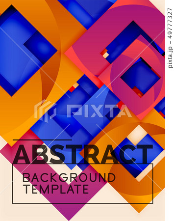 Color square composition with text. Geometric 49777327