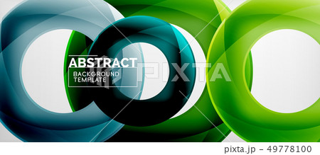 Flying circles geometric abstract background 49778100