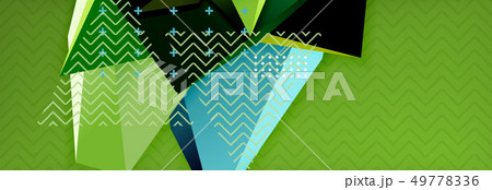 3d triangular shapes geometric background. Origami 49778336